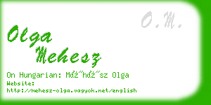 olga mehesz business card